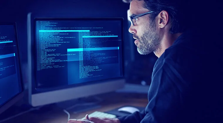 a cybersecurity expert working on a computer